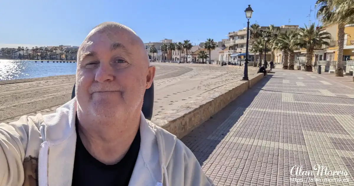 Alan Morris by the Mar Menor in Los Alcazares.